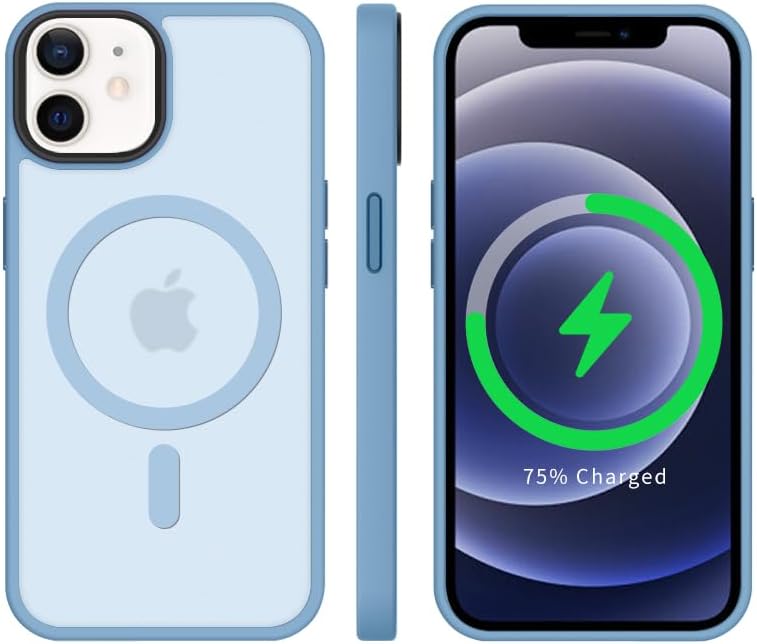 Tigratigro Case for iPhone11(6.1 Inch), Compatible with Mag-Safe,Translucent Matte Texture,Flexible and Anti-Fingerprint,Leather-Like Texture (Blue