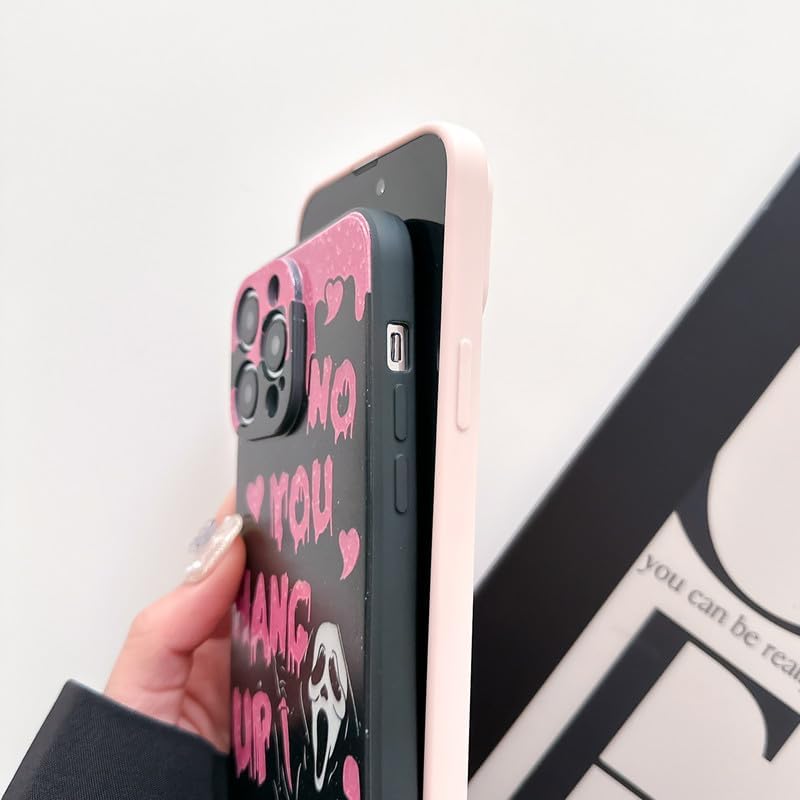 Funda con diseño de película de suspenso de Halloween para iPhone 14 Pro, funda de teléfono con diseño de fantasma y cara de terror para mujeres,