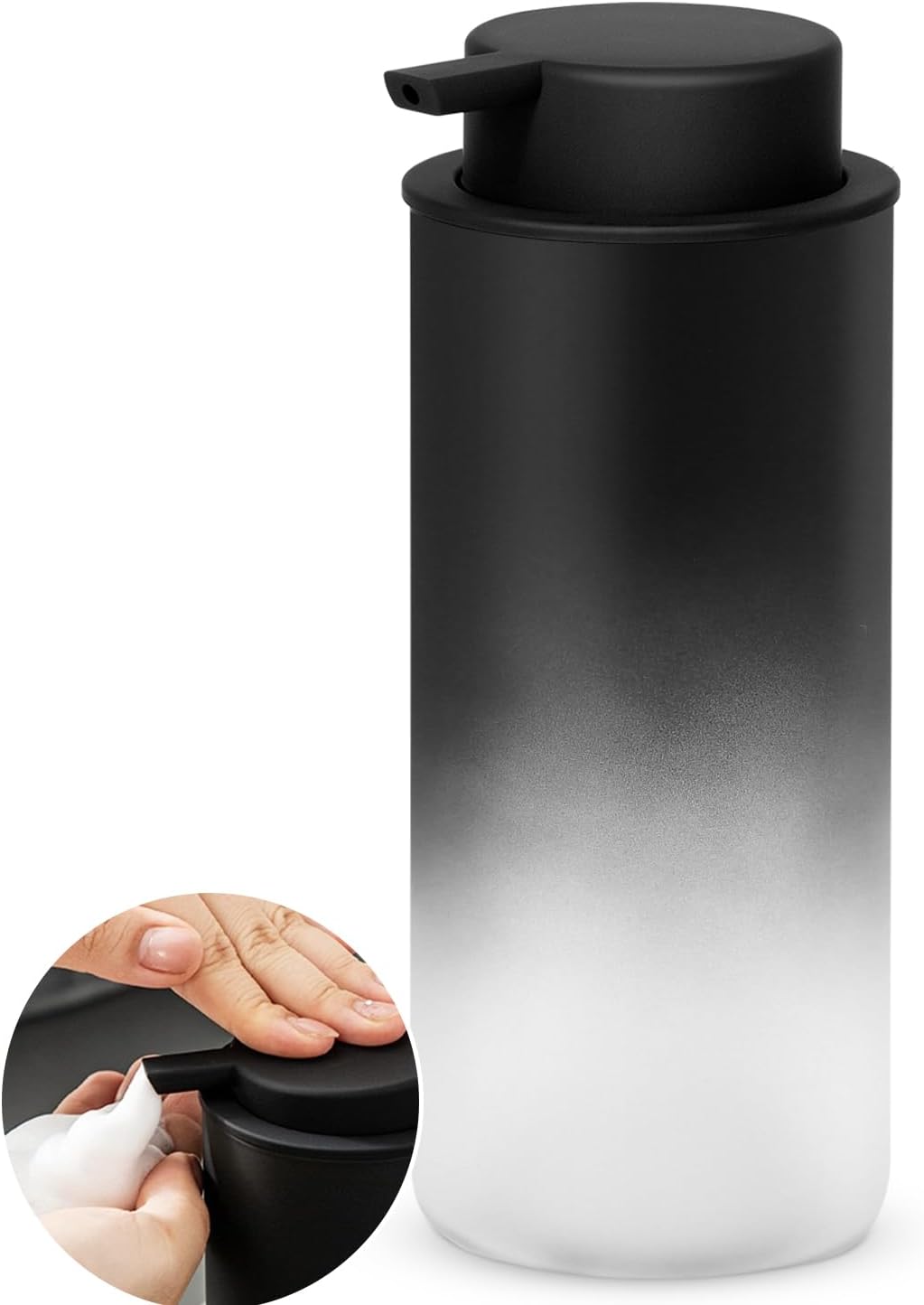 Dispensador de jabón de vidrio con bomba, dispensador de jabón de manos recargable para encimera de cocina, botella dispensadora de jabón para