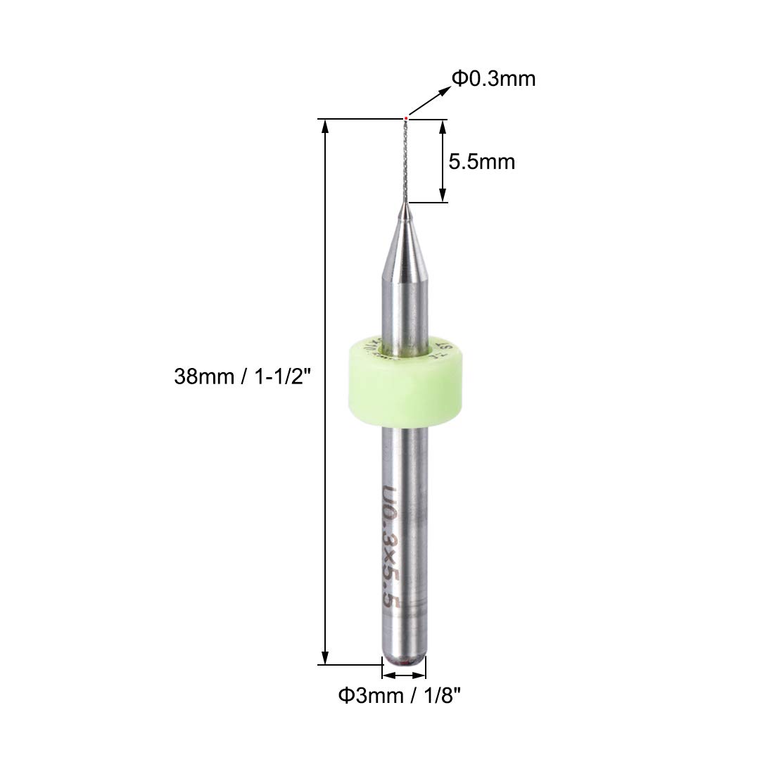 uxcell Brocas para PCB, 0.012 in, carburo de tungsteno, herramienta rotativa, joyería, grabado CNC, placa de circuito impreso, micro brocas de 18