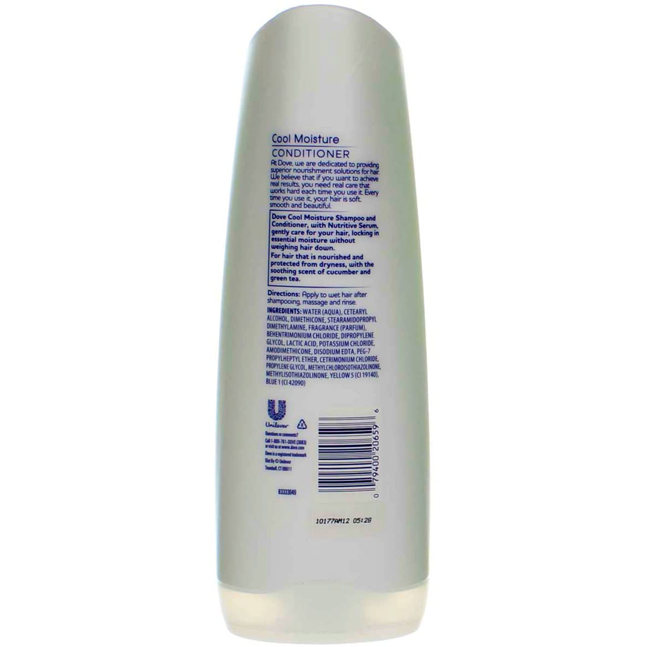 Dove Nourishing Secrets – Acondicionador, paquete de 1 unidad Cool Moisture de 12.0 onzas líquidas