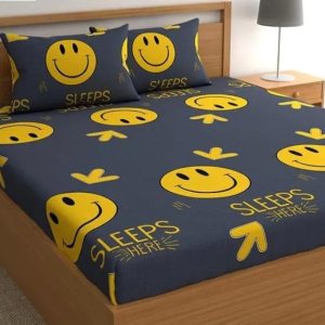 Sábana de cama tamaño Queen de microfibra estampada con hojas de 190 GSM para cama doble con 2 fundas de almohada, sábana doble suave y sin arrugas, Sábana de cama tamaño Queen de microfibra estampada con hojas de 190 GSM para cama doble con 2 fundas de almohada, sábana doble suave y sin arrugas,