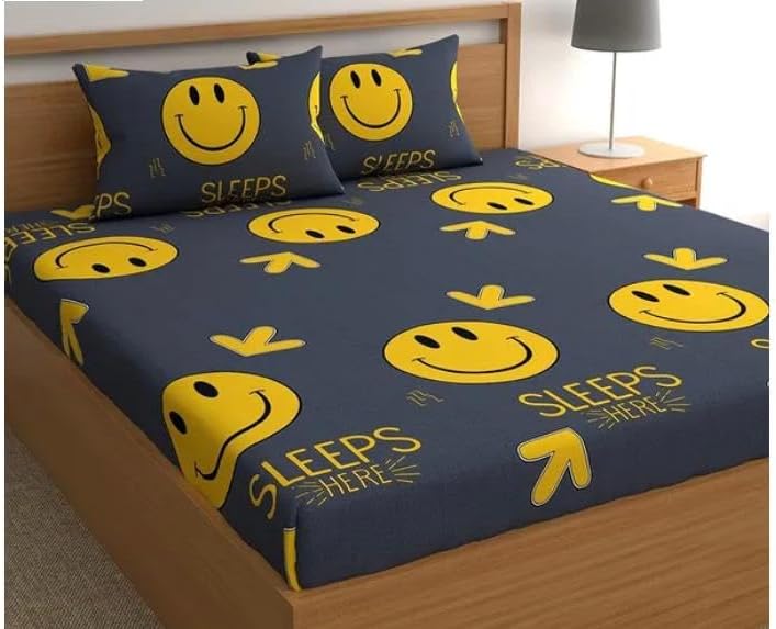 Sábana de cama tamaño Queen de microfibra estampada con hojas de 190 GSM para cama doble con 2 fundas de almohada, sábana doble suave y sin arrugas,
