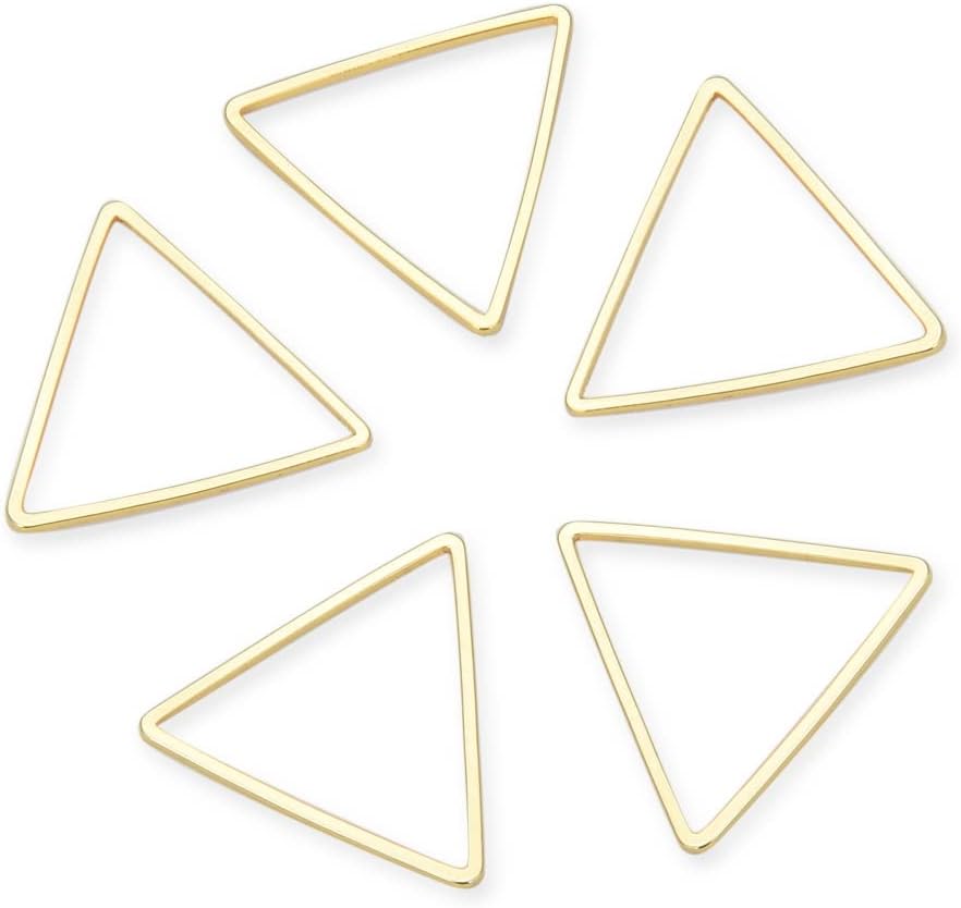 Adabele BF72-1 – 50 piezas de eslabones triangulares dorados resistentes al deslustre, conector geométrico de 0.472 pulgadas, marco de bisel de