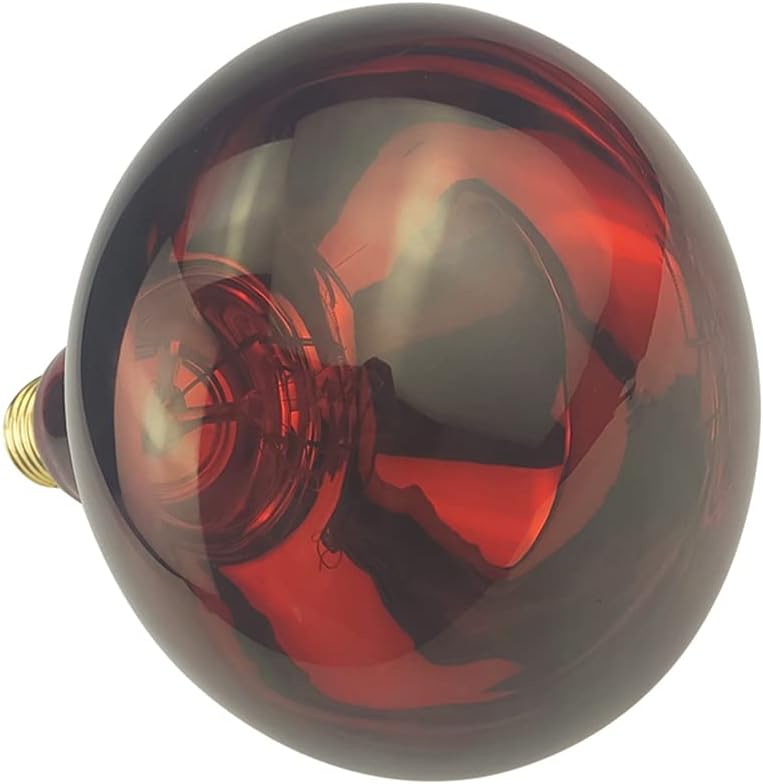 Bombillas infrarrojas R40125 vatios de vidrio rojo tostado para reptiles, baño, granja, mascota, pollitos, uso de calefacción de fisioterapia, base