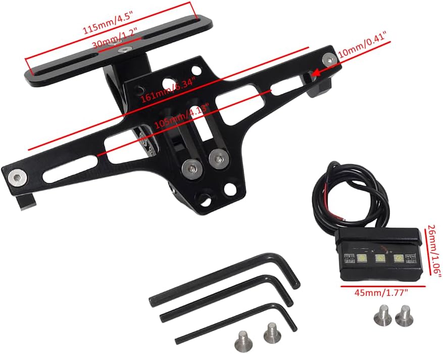 Eliminador de guardabarros para placa de matrícula CNC para motocicleta, soporte para placa de matrícula, eliminador de guardabarros compatible con