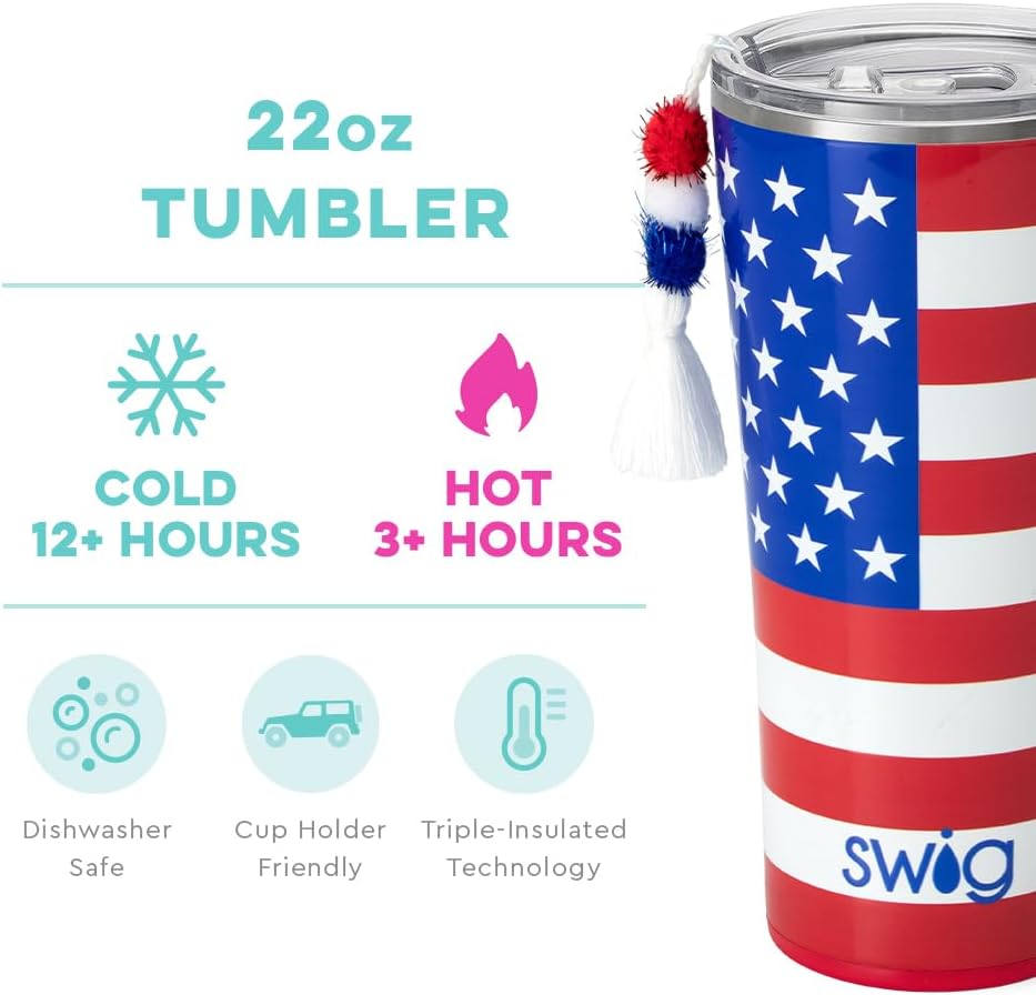 Swig Life Vaso de café de 22 onzas con aislamiento, con tapa, apto para vasos, apto para lavavajillas, acero inoxidable, tazas grandes de viaje