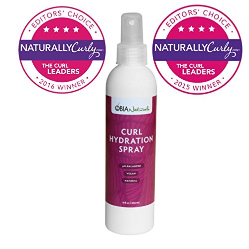 OBIA Naturals Spray de hidratación para rizos  Hidratante refrescante, hidratante y nutritivo para cabello seco y rizos, 8 onzas.