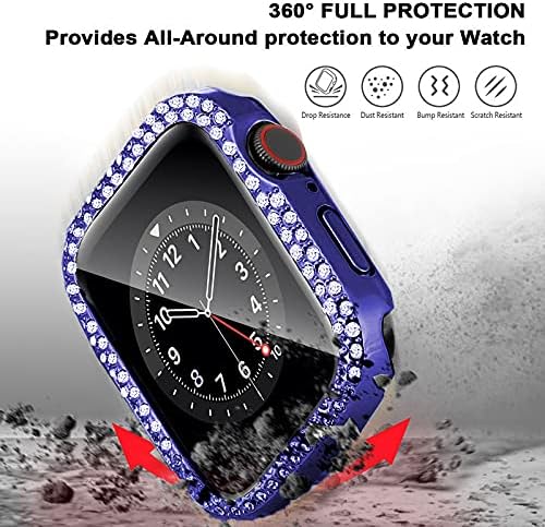 DEALELE Correas compatibles con iWatch Series 8 Ultra de 1.929 in, correa de metal con diamantes de imitación brillantes con funda protectora de