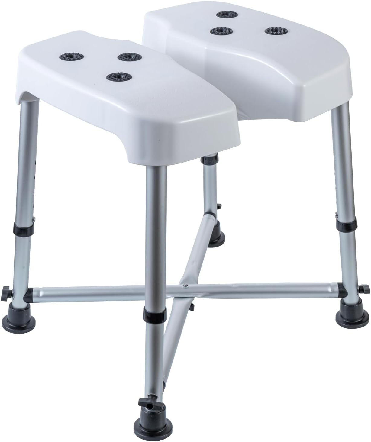 MyGift Silla de ducha higiénica ajustable de grado profesional con diseño recortado, banco de asiento de seguridad para bañera, ayuda de baño