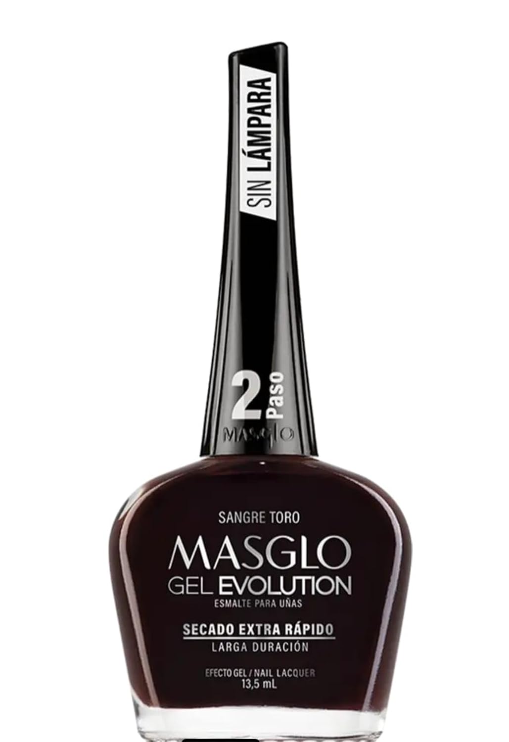 MASGLO GEL EVOLUTION – Esmalte de uñas efecto gel, no requiere lámpara UVLed, duración hasta 12 días, 1 pieza de color Sangre Toro – Effecto Gel sin