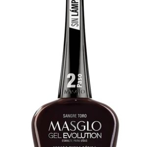 MASGLO GEL EVOLUTION – Esmalte de uñas efecto gel, no requiere lámpara UVLed, duración hasta 12 días, 1 pieza de color Sangre Toro – Effecto Gel sin MASGLO GEL EVOLUTION – Esmalte de uñas efecto gel, no requiere lámpara UVLed, duración hasta 12 días, 1 pieza de color Sangre Toro – Effecto Gel sin