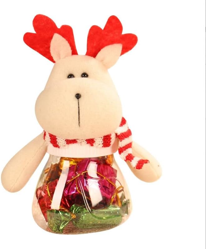 Vaguelly Tarros de caramelo transparentes, regalos de Navidad, plato de dulces de Navidad, tarro de regalo de Navidad, caja de almacenamiento de