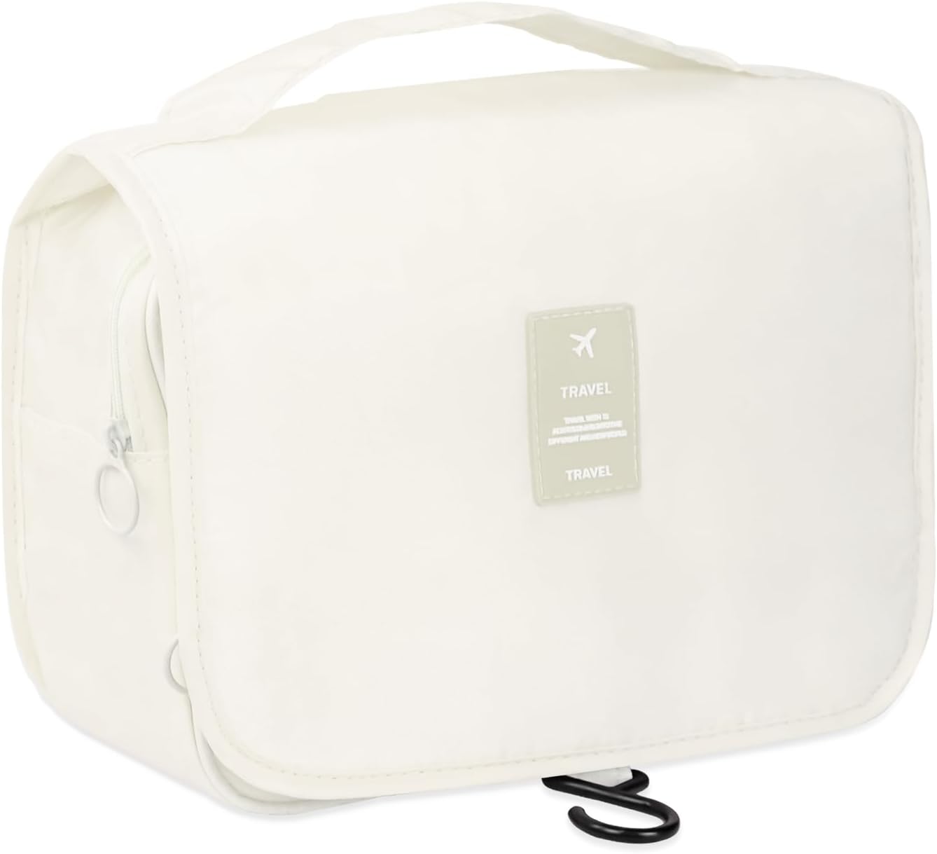 Neceser para mujer de viaje, bolsa de maquillaje con cremallera, artículos de aseo esenciales de tamaño de viaje, Beige, Viajes
