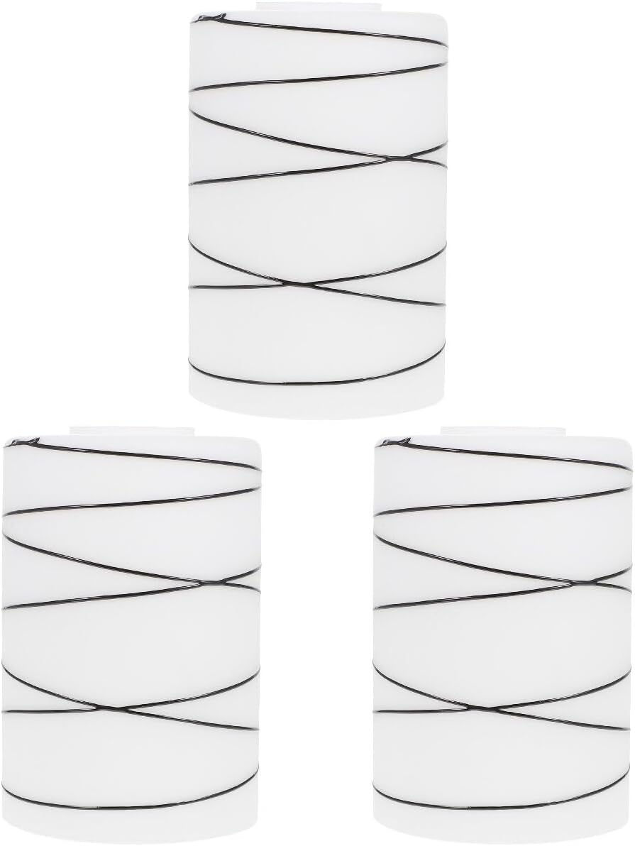 Uonlytech Ser of 3 E27 Cilindro esmerilado lámpara de araña pantallas de reemplazo cilindro cilindro de cristal colgante pantalla pantalla reemplazo