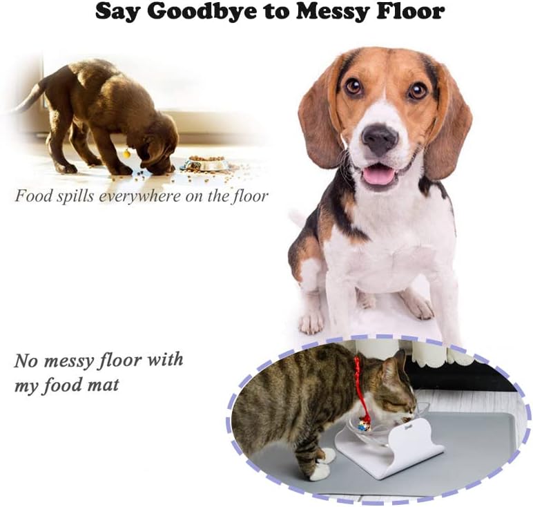 Tapete de silicona para alimentación de mascotas, perro y gato, mantel individual con borde elevado, antideslizante, impermeable, bandeja de comida