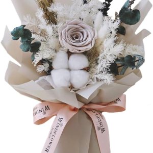 WINDFLOWER FLORIST Forever Love – Ramo de flores preservadas de color caqui, rosas y flores naturales de larga duración, caja de regalo para el día WINDFLOWER FLORIST Forever Love – Ramo de flores preservadas de color caqui, rosas y flores naturales de larga duración, caja de regalo para el día
