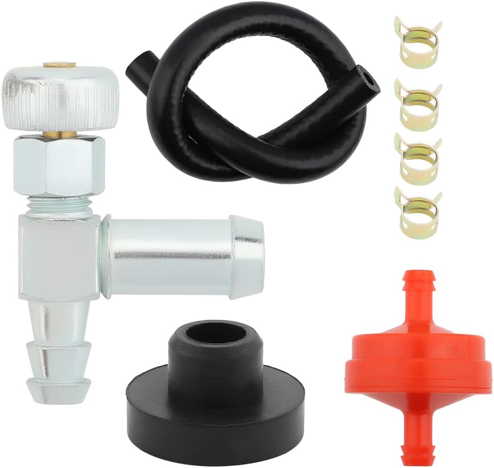 Allong Filtro de manguera de combustible para tanque, válvula de cierre de gas, buje de ojal, se adapta a 3000 5000 6250 vatios Craftsman Coleman
