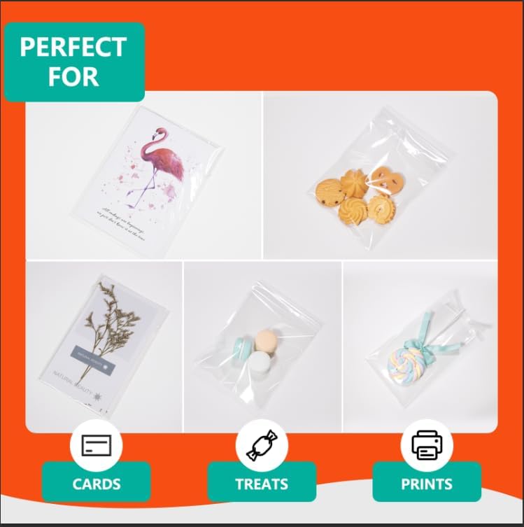 iMailer – 1000 unidades – Bolsas de celofán de plástico transparente de 8 x 10 pulgadas – Bolsas de celofán autosellables resellables para tarjetas