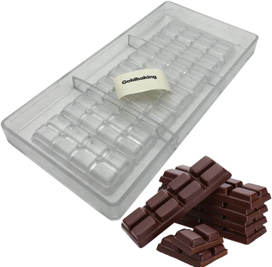 Molde de chocolate de barra de policarbonato de 2 líneas Herramientas de chocolate DIY