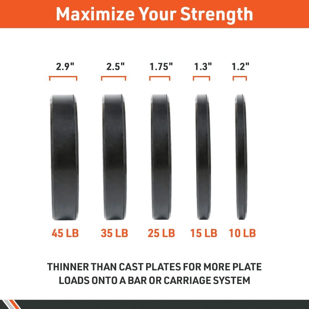 Body Sport 2 Rubber Olympic Bumper Plate Plate Set  Bumper Weight Plates  Set of Free Weights for Strength Training  Impact Absorbing Bumper Plates