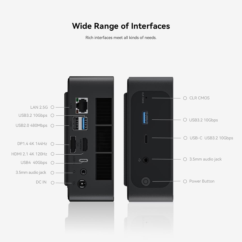 Beelink Mini PC SER6, AMD Ryzen 9 6900HX(hasta 4.9 GHz) 8C16T, mini computadora de escritorio de 32 GB DDR5 RAM 1 TB M.2 NVMe SSD, PC para juegos