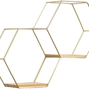 Cabilock Estante de pared para plantas pequeñas, soportes de metal para contenedores de madera, estantes de pared, decoración de alambre hexagonal, Cabilock Estante de pared para plantas pequeñas, soportes de metal para contenedores de madera, estantes de pared, decoración de alambre hexagonal,