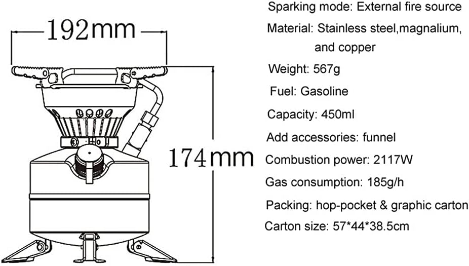 Mini estufa de gasolina portátil ligera para acampar de combustible líquido de una sola pieza al aire libre