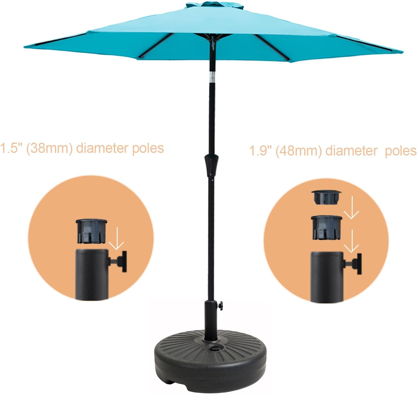 Sombrilla C-Hopetree Cantilever Offset para exterior, con base pesada