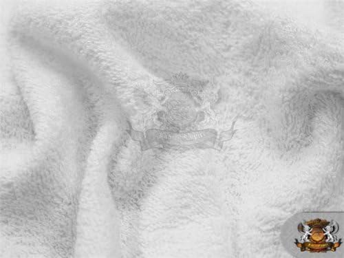 Tela de algodón de rizo blanco nieve 16 oz vendido por una pieza de yarda 60 x 36 pulgadas