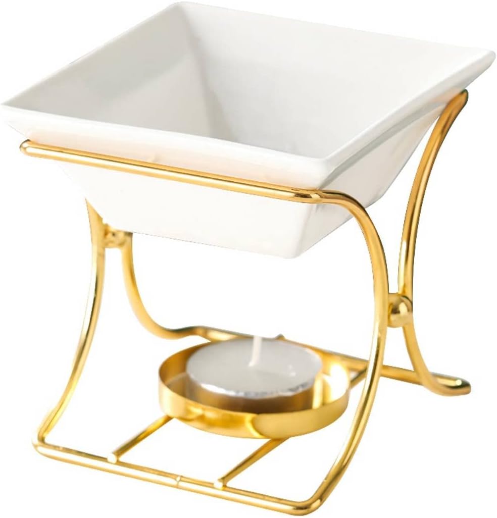 150ML Gran Capacidad Delicado Romántico Metal Tealight Candelabro Aceite Tarta Quemador Aroma Difusor Horno Decoración del Hogar X Forma Oro