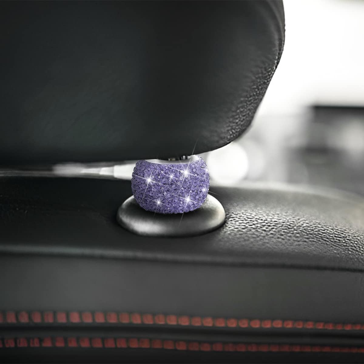 Paquete de 4 collares para reposacabezas de automóvil, collares brillantes para reposacabezas de automóvil, anillos decorativos, collares de