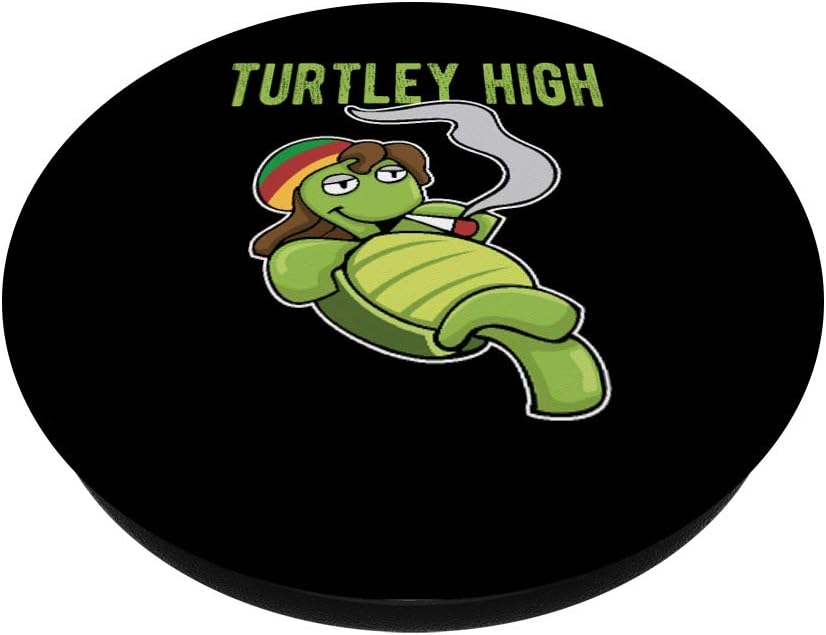 Weed Smoking Turtle Turtley High THC CBD Marihuana Stoner PopSockets – Soporte para teléfonos y tabletas, Negro
