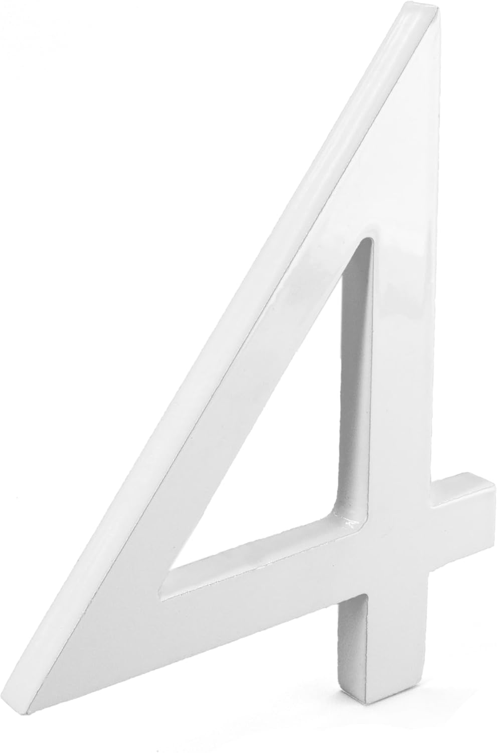 Montague Metal Products MHN-08-F-WE1-4 Números de casa de dirección flotantes modernos de aluminio cepillado sólido, 8 pulgadas, blanco recubierto