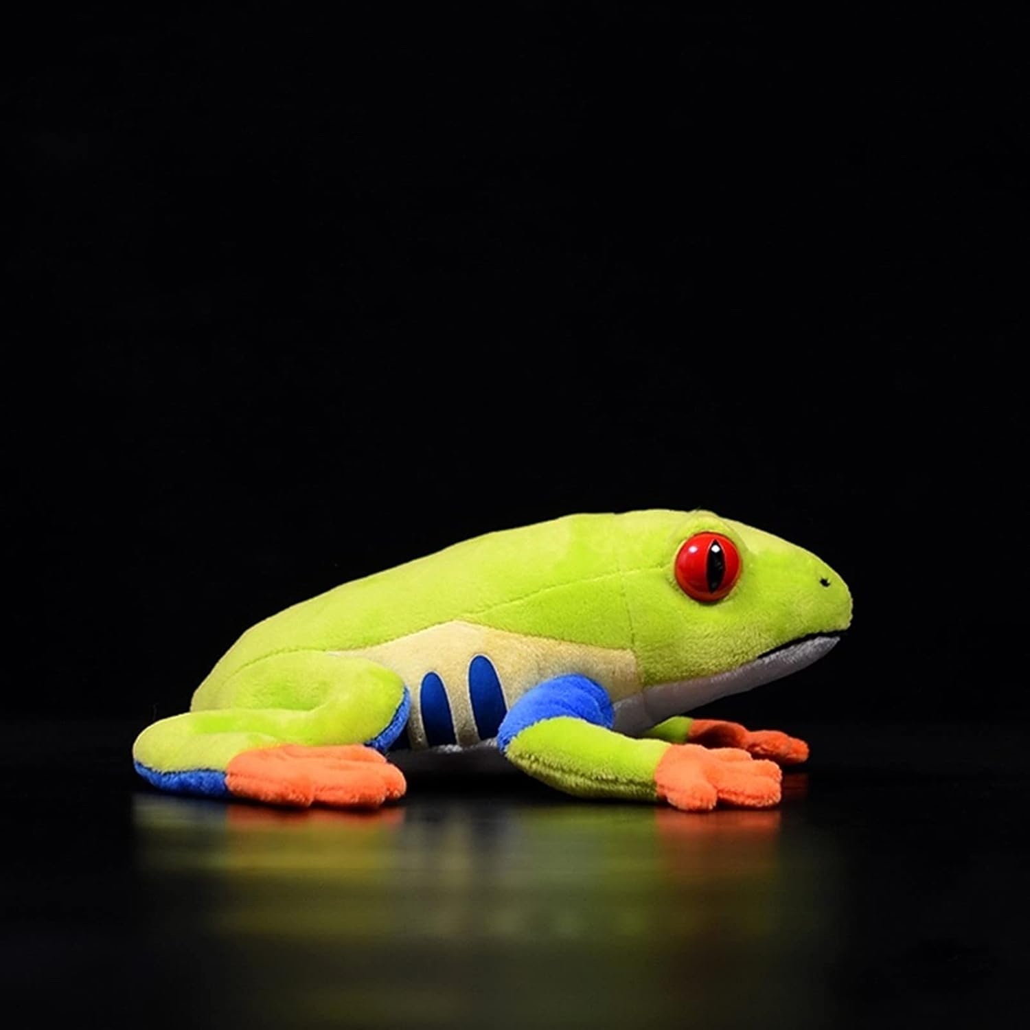 ZHONGXIN MADE Peluche de rana de árbol de ojos rojos, animal de peluche realista, rana reptil verde de 9 pulgadas, muñeca de felpa súper suave,