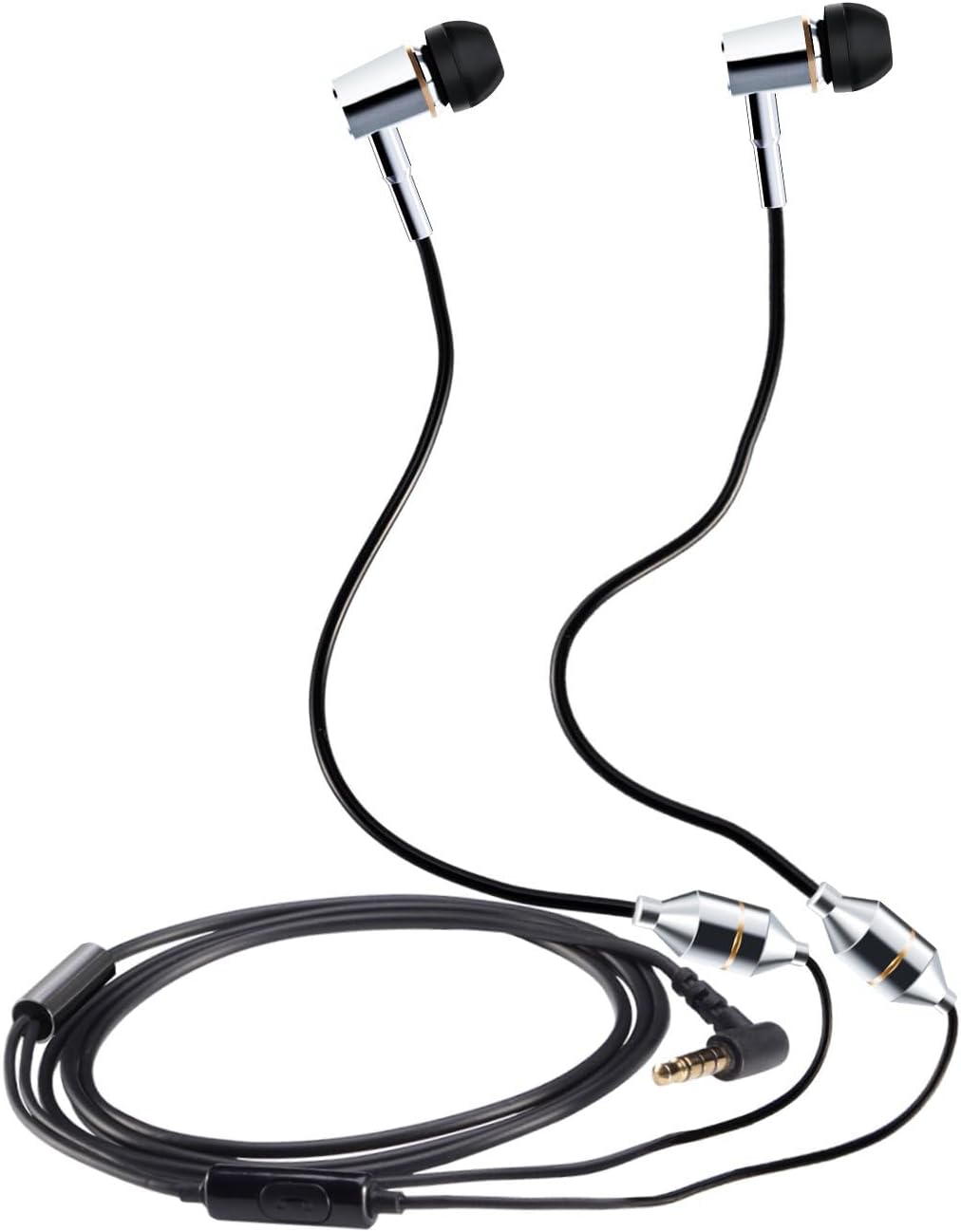 KINDEN Air Tube – Auriculares binaurales sin radiación con micrófono para teléfono, almohadilla, pod, HTC, Sony, reproductores MP3, color negro