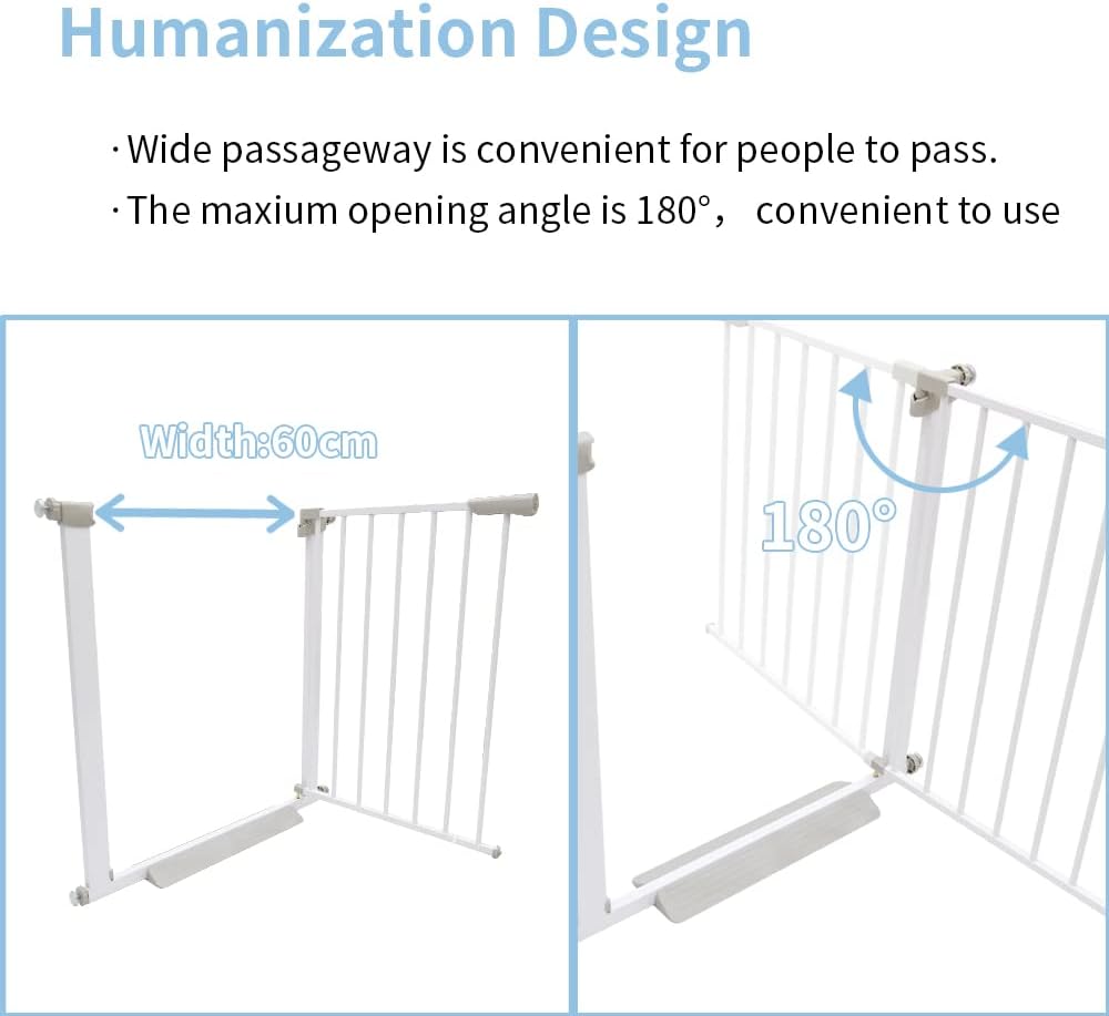 Puerta de bebé de metal para escaleras, puerta de seguridad de cierre automático, puerta para niños extra alta y ancha, puerta de perro de fácil