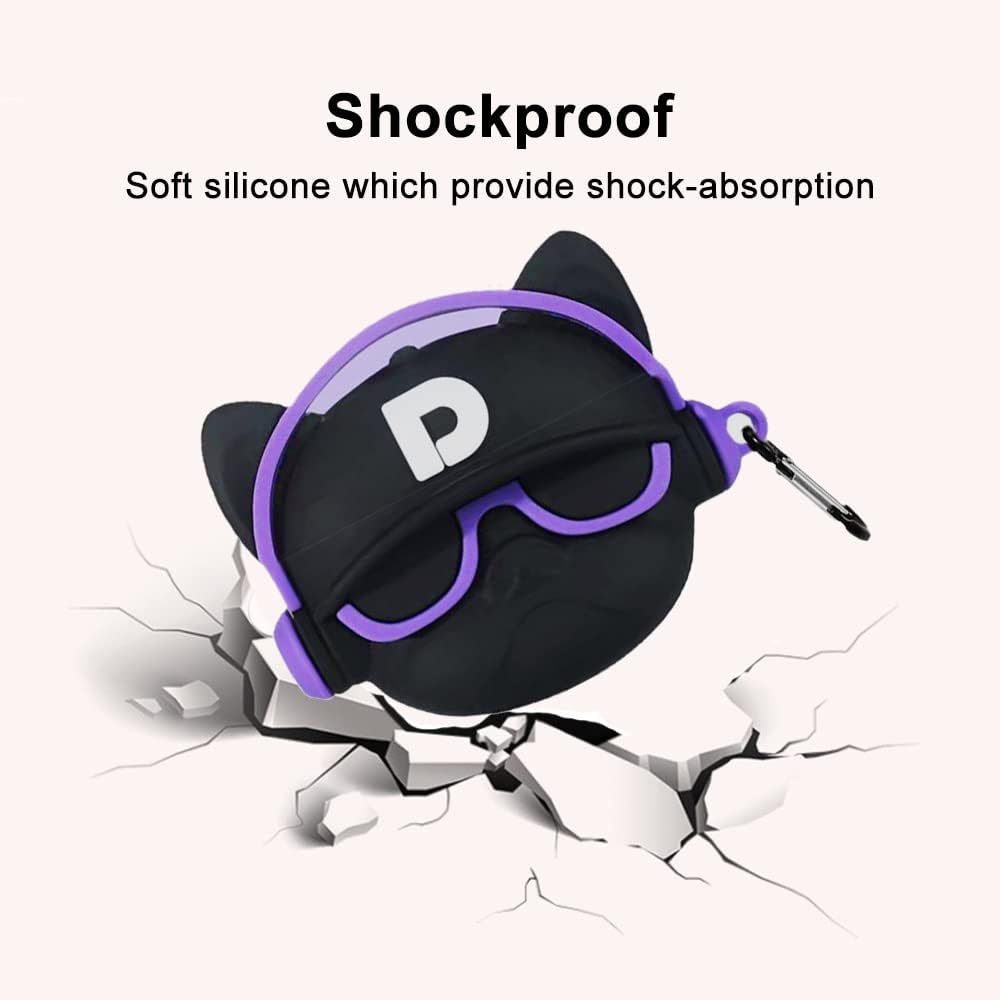 Bonita funda compatible con AirPods Pro con mosquetón y gancho para llavero, divertida y única de silicona suave 3D a prueba de golpes, para Airpod