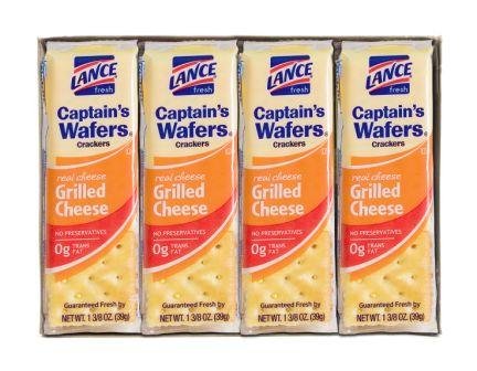 Lance Captain’s Wafers Crackers – Queso a la parrilla, una caja de 8 paquetes individuales