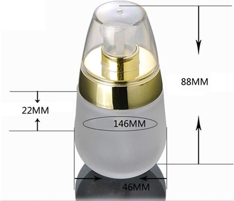 2 unids 1.0 fl oz 1oz envase de vidrio recargable vacío maquillaje cosmético crema facial loción bomba botellas frascos ollas, Claro