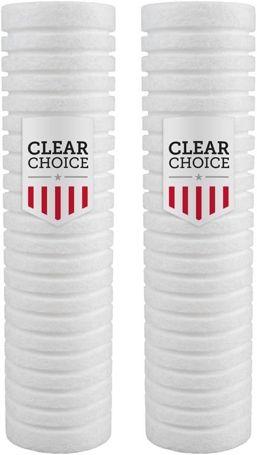Clear Choice Filtro de agua para sedimentos de 5 micrones, 10 x 2.50 pulgadas, repuesto de cartucho de filtro de agua de 10 pulgadas, sistema RO