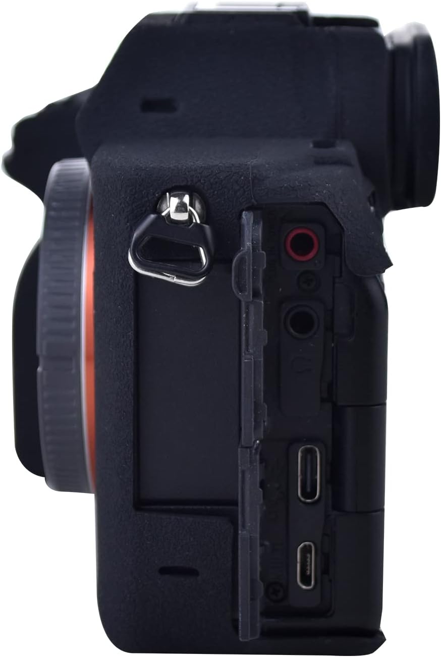 Rieibi Alpha 7 IV Cámara Caso, Funda Protectora De Silicona Suave Para Sony A7 IV Cámara Digital, Cubierta Ligera Para Sony A7IV A7I V A7M4 – Negro