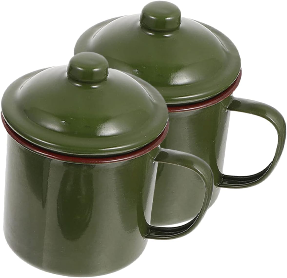 jojofuny 2 uds. Esmalte Retro Camp para tazas, tazas de té, café, vintage, vasos de esmalte verde chino, acampada, al aire libre, pequeño, vino,