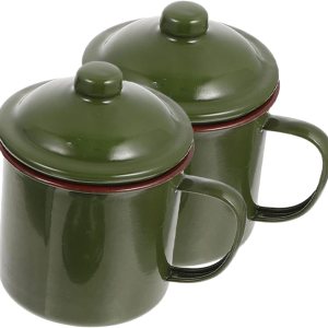 jojofuny 2 uds. Esmalte Retro Camp para tazas, tazas de té, café, vintage, vasos de esmalte verde chino, acampada, al aire libre, pequeño, vino, jojofuny 2 uds. Esmalte Retro Camp para tazas, tazas de té, café, vintage, vasos de esmalte verde chino, acampada, al aire libre, pequeño, vino,