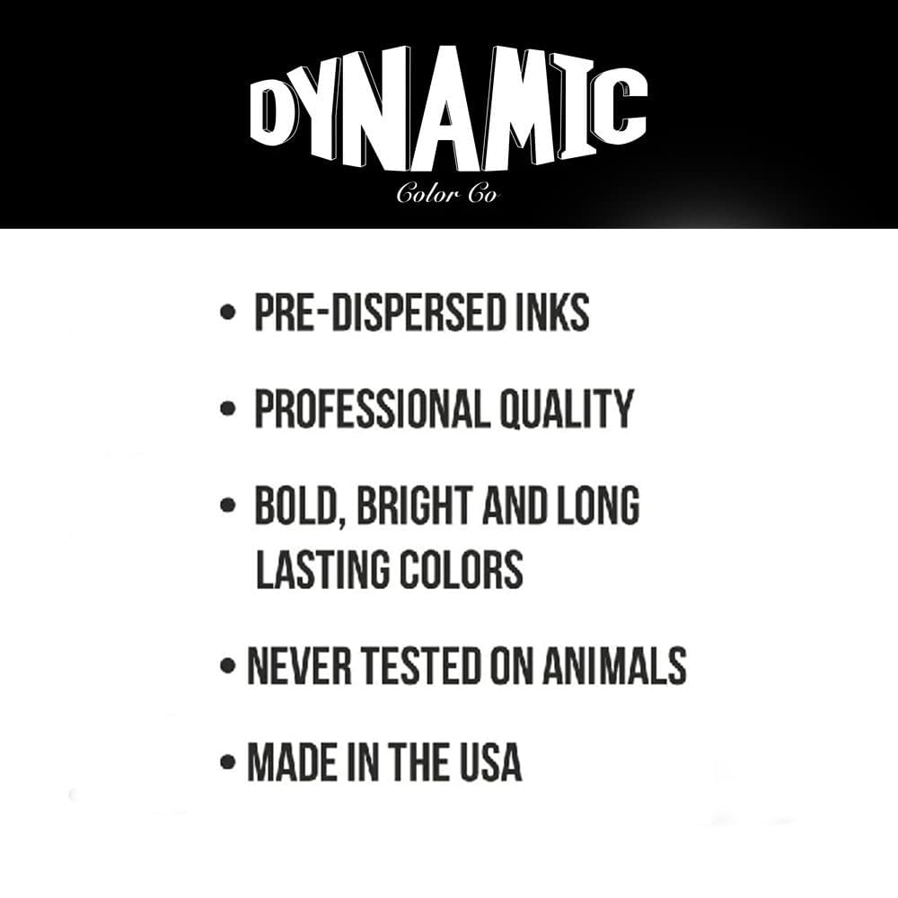 Dynamic Color Co – Paquete de tinta de tatuaje negra y triple blanca de 8 oz – Suministros de tatuaje con tinta de tatuaje triple blanca de 8 oz y
