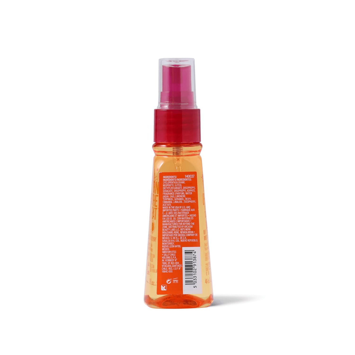 Turn Up The Heat Protection Mini Spray, sin sulfato, parabenos ni gluten, resistente a la humedad, 1.5 onzas