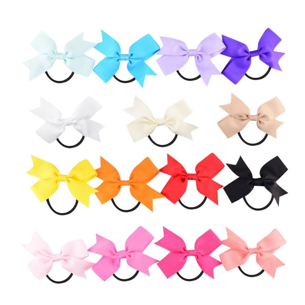 FRCOLOR Lazos para el pelo de 16 piezas para niñas, accesorios para el cabello para bebés, lazos elásticos de goma para el cabello para bebés,