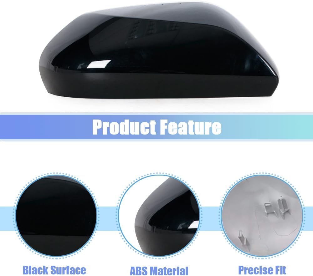 JESYMBX Para Toyota Camry V70 8th 2018-2021 Cubierta del espejo retrovisor Tapa del ala del coche Tapa lateral de la puerta Shell derecha Negro