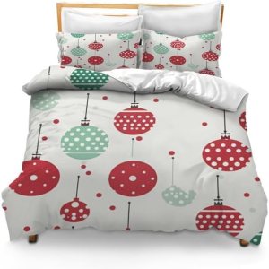 Bidesign Duvet Cover Set King Size Christmas Theme Merry ChristmasChristmas TreeBells Pattern Holiday Season Luxury Reversible Bedding Set Comforter Bidesign Duvet Cover Set King Size Christmas Theme Merry ChristmasChristmas TreeBells Pattern Holiday Season Luxury Reversible Bedding Set Comforter