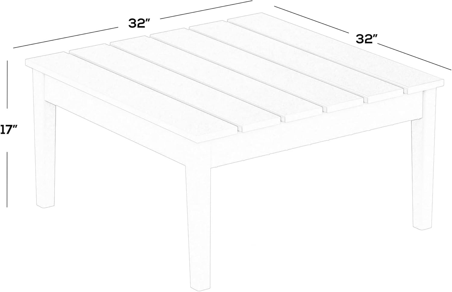 WestinTrends Ashore – Mesa de centro para exteriores, 32 pulgadas de madera de polietileno Adirondack para todo tipo de clima, mesa auxiliar